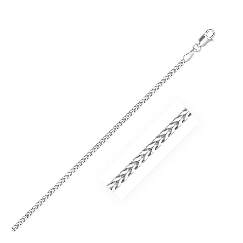 Tide pattern necklaces-14k Solid White Gold Franco Chain Necklace 1.8mm