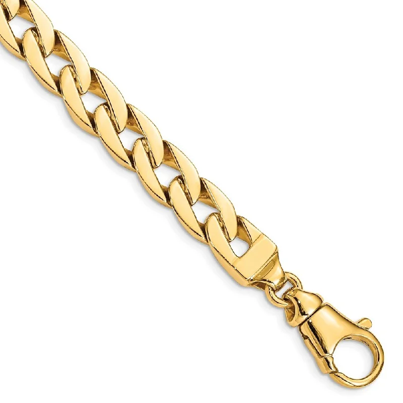 Crystal-twisted bangles-14k Yellow Gold 9mm Fancy Link Bracelet, 8"