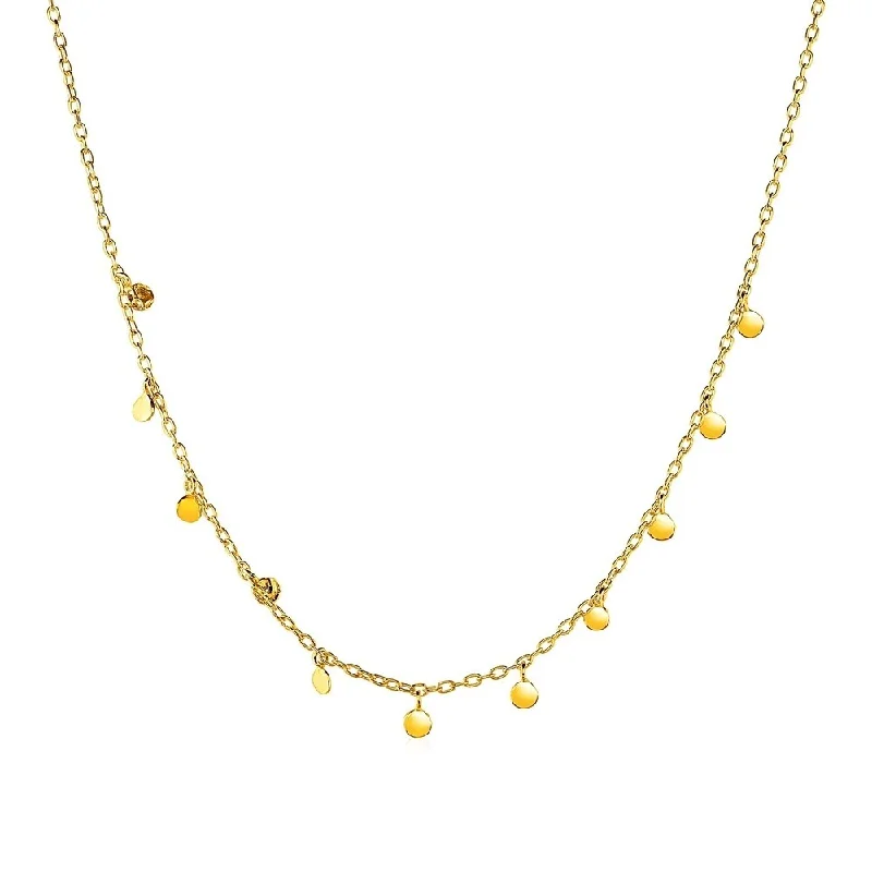 Fine bead necklaces-Choker Necklace with Hammered Beads in 14k Yellow Gold