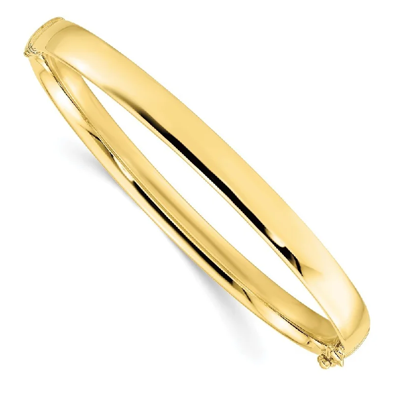 Pure link bangles-Leslie's 10k Yellow Gold 5.9mm Bangle Bracelet, 7"