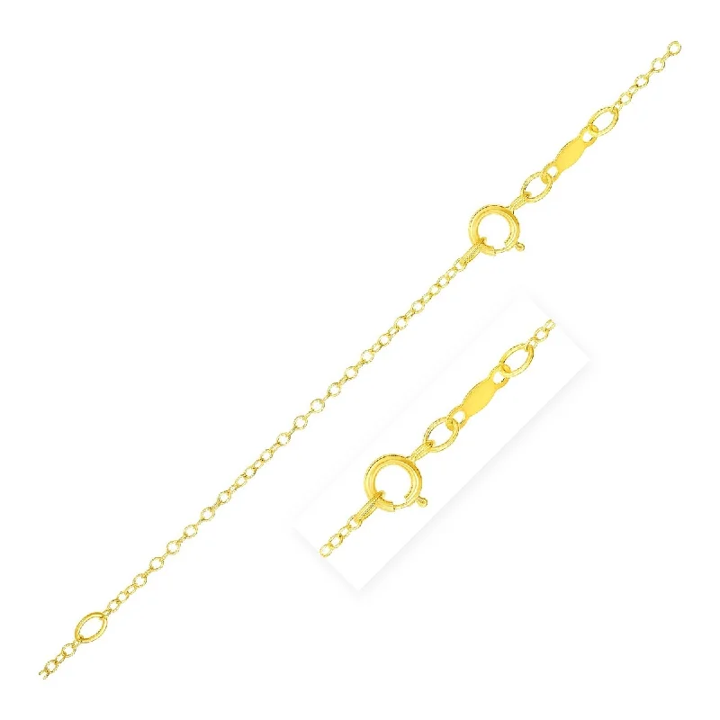 Emerald drop necklaces-Extendable Cable Chain Necklace in 14k Yellow Gold (1.2mm) 18" Inches