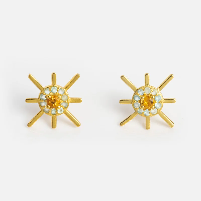 Topaz gem earrings-Sol Stud Earrings