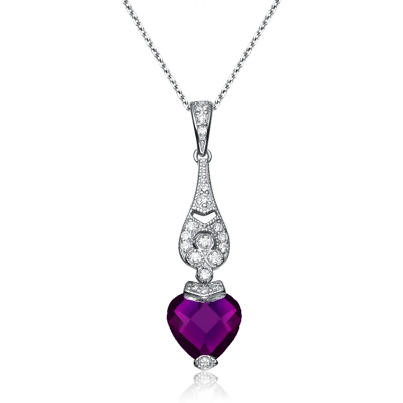 Bead weave necklaces-Caroline Heart Shaped Pendant Necklace