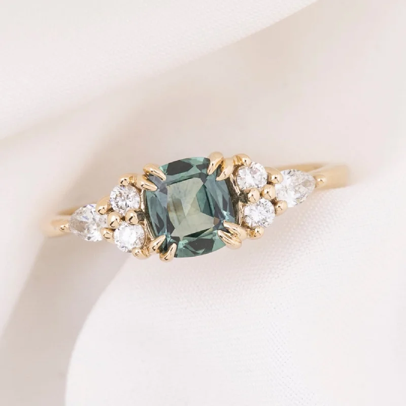 Open shank engagement rings-Remi Ring 0.79ct Mint Green Montana Sapphire, 14k Yellow Gold (One of a kind)