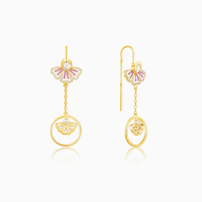 Trekker weave earrings-Golden Elegant Eyebright Sui Dhaga Earrings