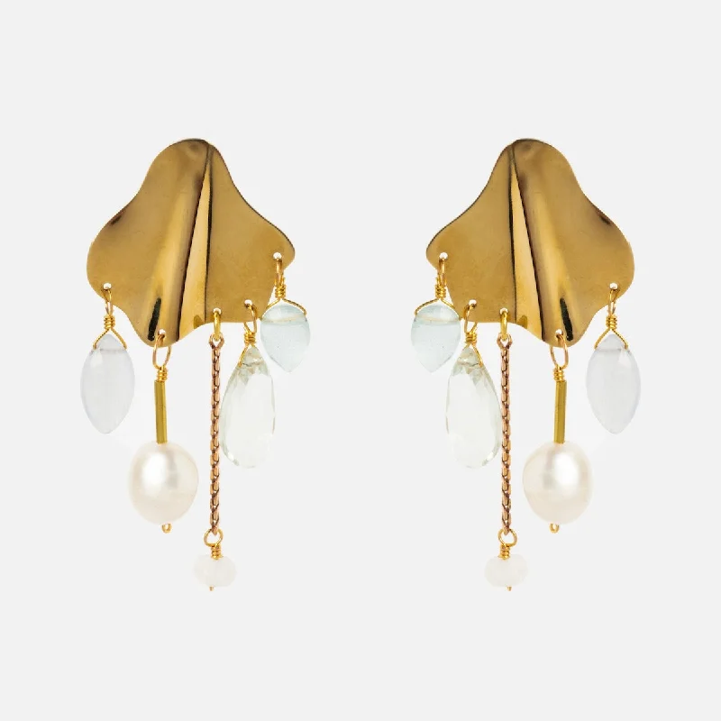 Pink gold earrings-Shaoni Earrings