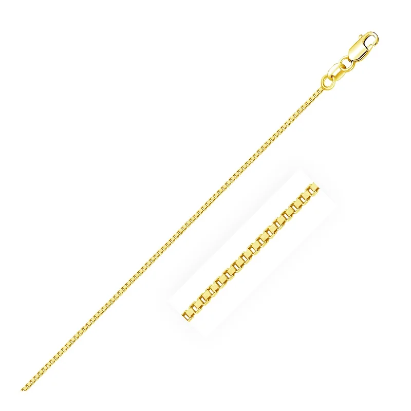 Faith charm necklaces-14k Yellow Gold Classic Box Chain Necklace 0.8mm