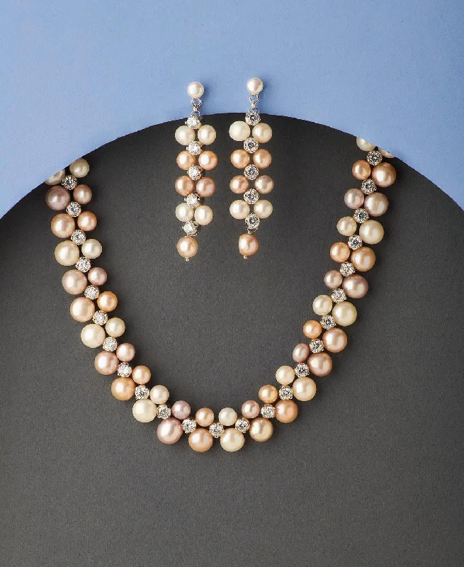 Linen cord necklaces-Gorgeous Real Pearl Necklace Set