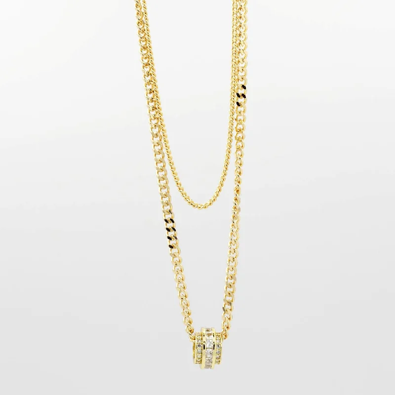 Slanted design necklaces-Cathy Crystal Necklace M13