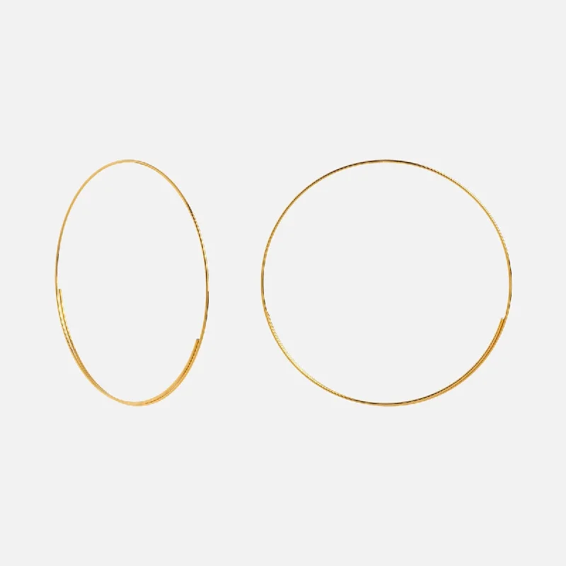 Glossy gold earrings-Hadley Hoops