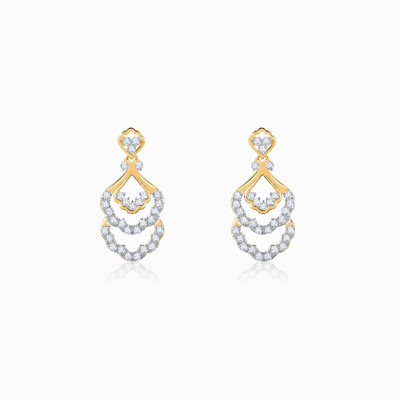 Pure crystal earrings-Gold Nevara Diamond Earrings