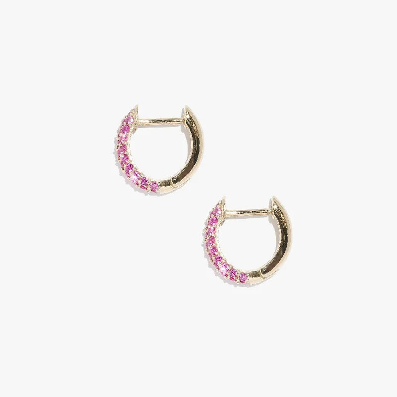 Bamboo style earrings-FINAL SALE Ruby Supernova Huggies - (Pair)