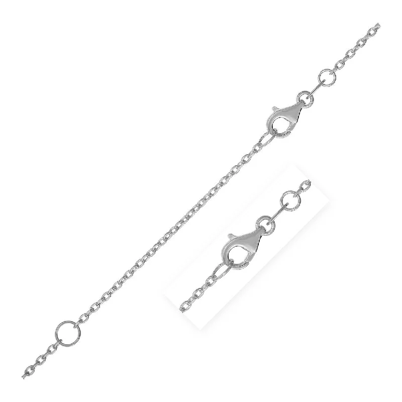 Mesh choker necklaces-Extendable Cable Chain Necklace in 14k White Gold (1.5mm) 18" Inches