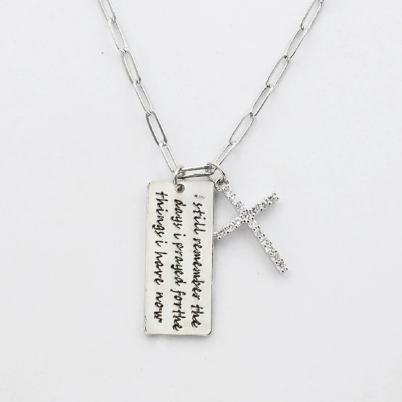 Playful bead necklaces-Thankful Necklace Silver I-60