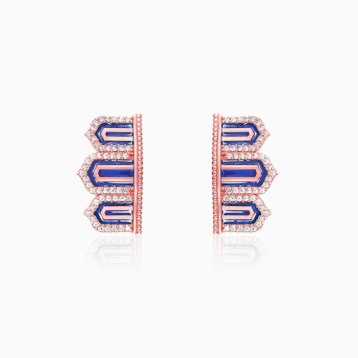 Tiny dot earrings-Rose Gold Gates to Taj Earrings