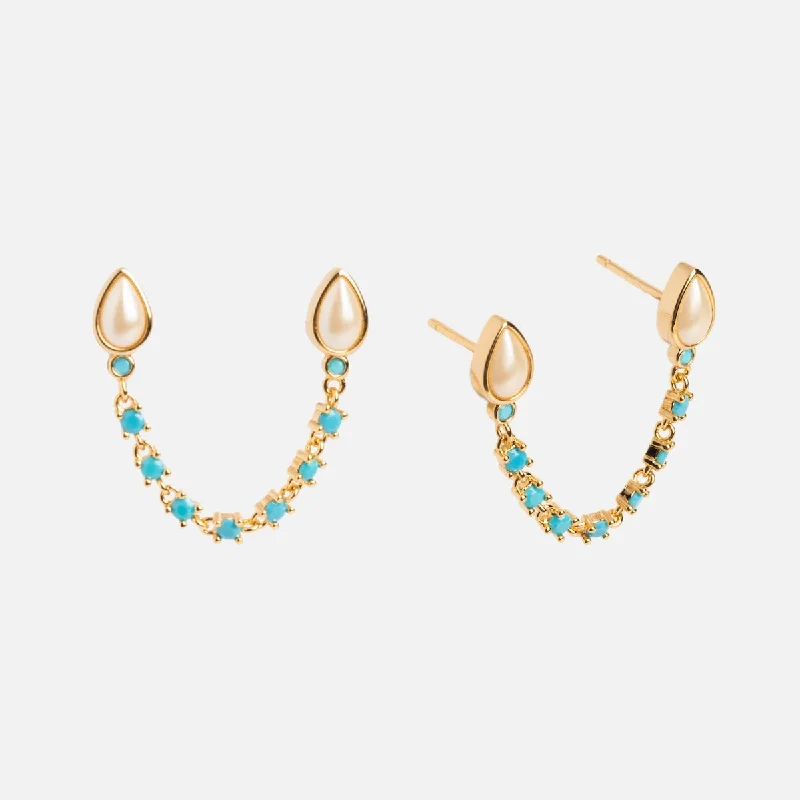 Solid hoop earrings-Shay Double Studs