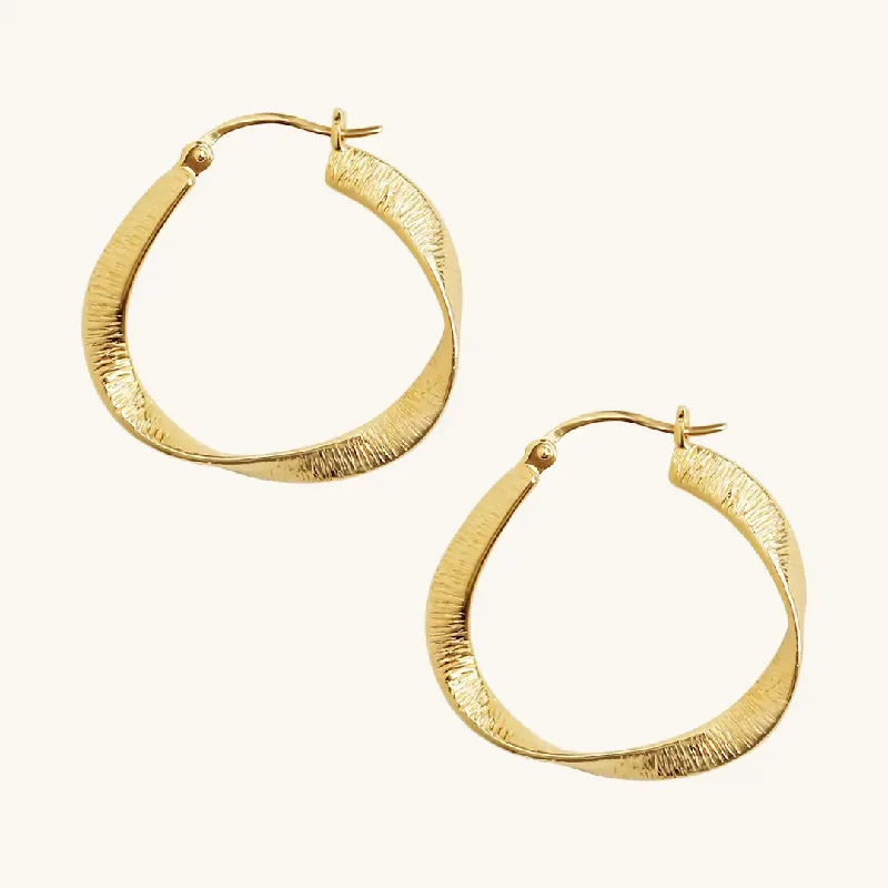 Flat badge earrings-Abigail Hoops