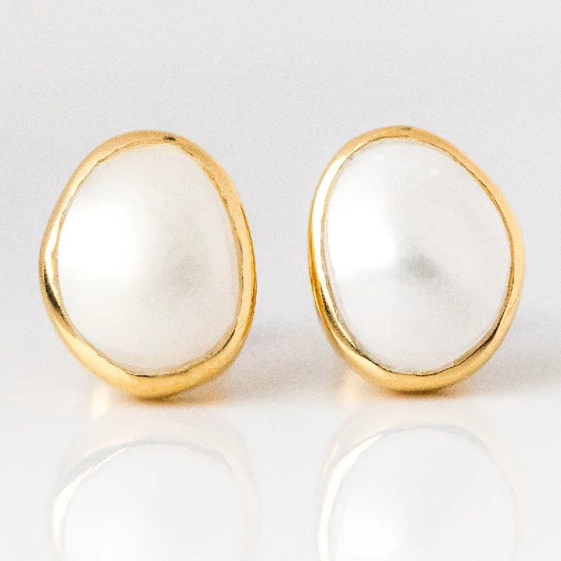 Topaz stone earrings-Pearl Simple Earrings