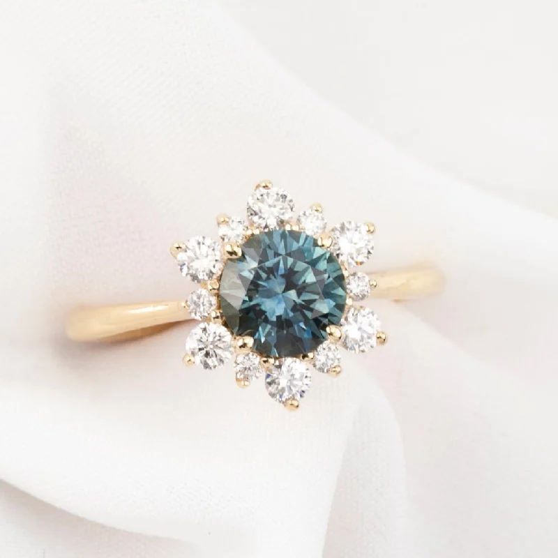 Open frame engagement rings-Amara Ring 1.31ct Aqua Blue Montana Sapphire, 14k Yellow Gold (One of a kind)