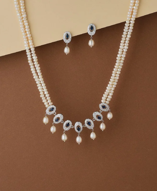 High gloss necklaces-Ravishing Pearl Necklace Set