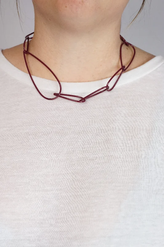 Playful bead necklaces-Modular Necklace No. 2 in Lush Burgundy