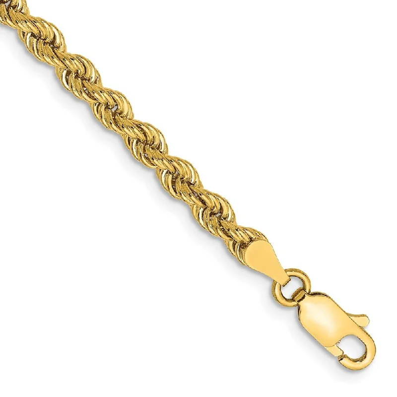 Fox motif bangles-14k Yellow Gold 3.65mm Regular Rope Chain Bracelet, 7"