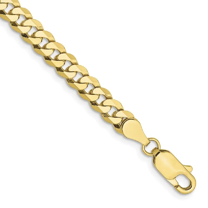 Spinel stone bangles-10k Yellow Gold 4.75mm Flat Beveled Curb Chain Bracelet, 7"