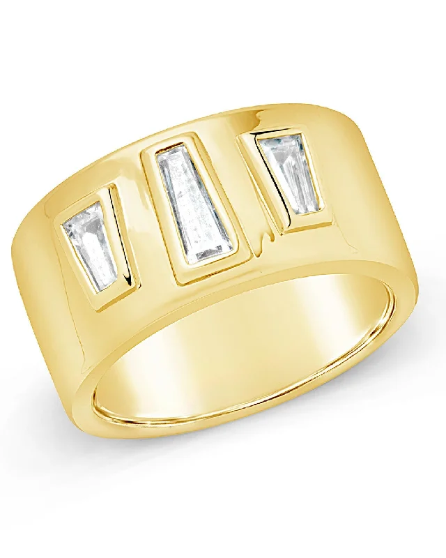 Faith charm rings-Colsie Tapered CZ Cigar Band Ring