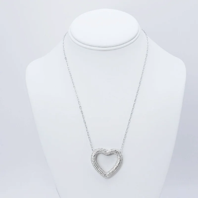 Astro sign necklaces-Heart OutlineSilver Necklace N18