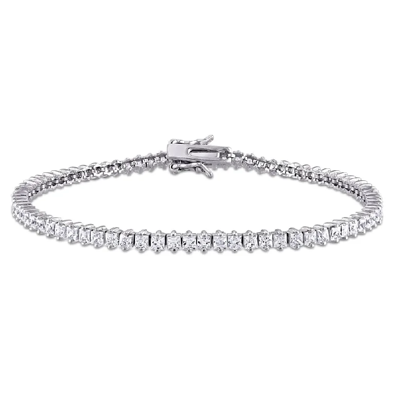 Pure crystal bangles-Miadora Sterling Silver Cubic Zirconia Tennis Bracelet