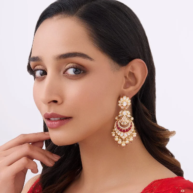 Light clay earrings-Kundan Earring 164026