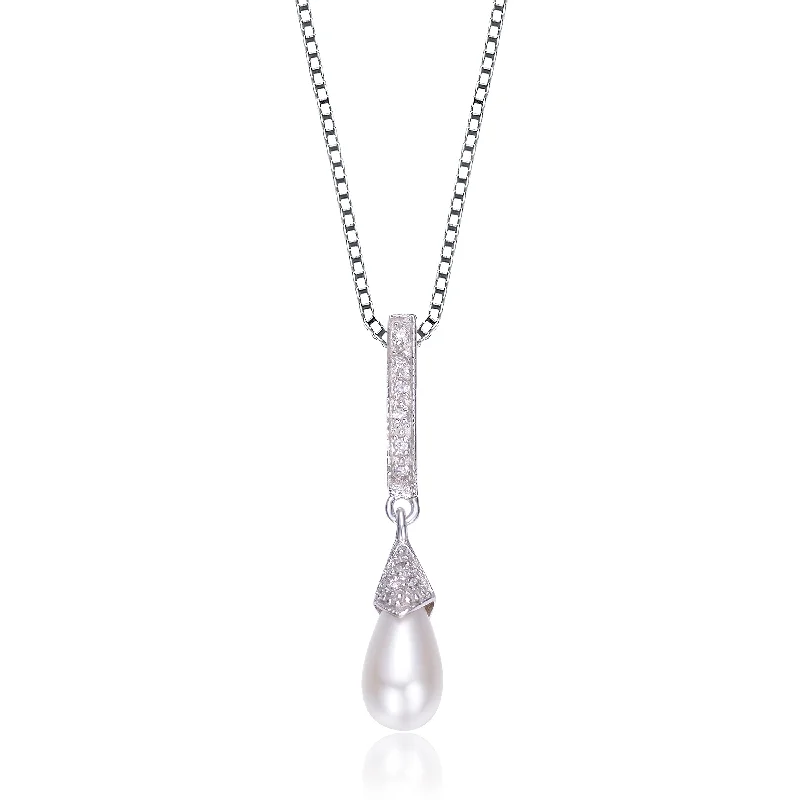 Thin yarn necklaces-Raquelle Cultured Pearl Dangling Pendant Necklace