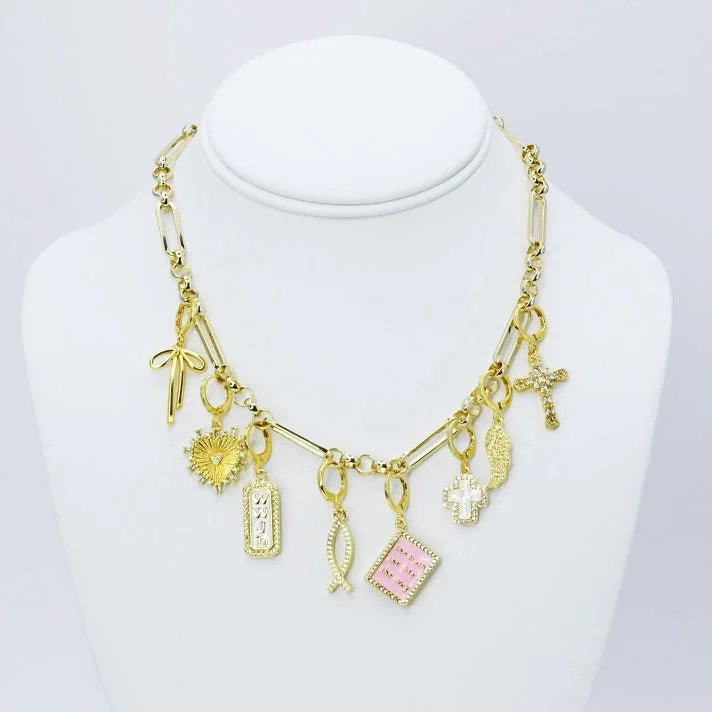 Alloy metal necklaces-The Way Charm Necklace