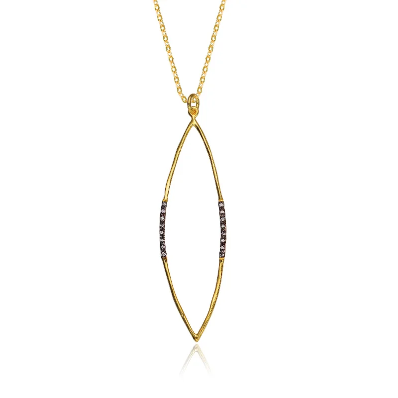 Woven tribal necklaces-Vilette Minimalist Modern Long Loop Pendant Necklace