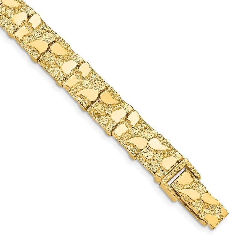 Topaz bangles-14k Yellow Gold 9.50mm Nugget Bracelet, 7"