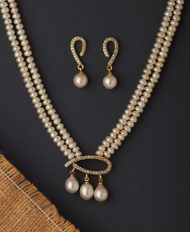 Playful bead necklaces-Pretty Real Pearl Necklace Set