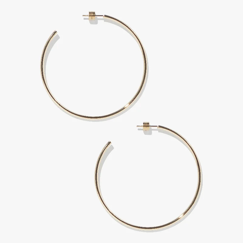 Trekker weave earrings-Timetravel Skinny Hoops - L