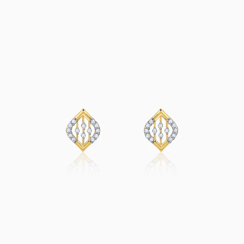 Pure gem earrings-Gold Blad Diamond Earrings