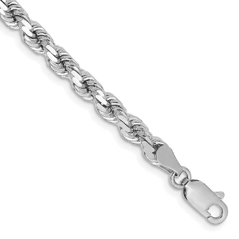 Mystic eye bangles-14k White Gold 4.25mm Diamond-Cut Rope with Lobster Clasp Chain Bracelet, 7"