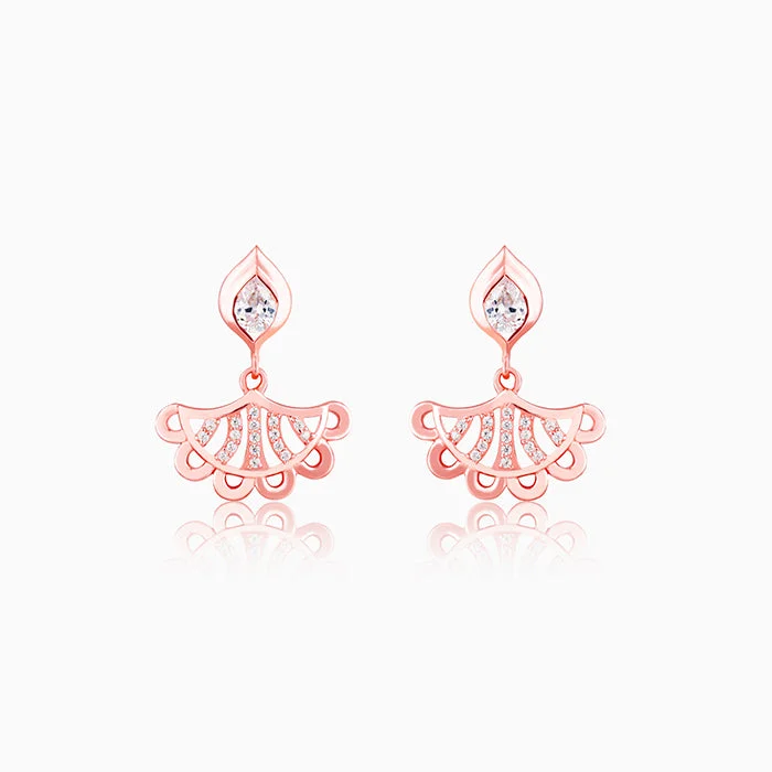 Wide hoop earrings-Anushka Sharma Rose Gold Diya Inspired Earrings