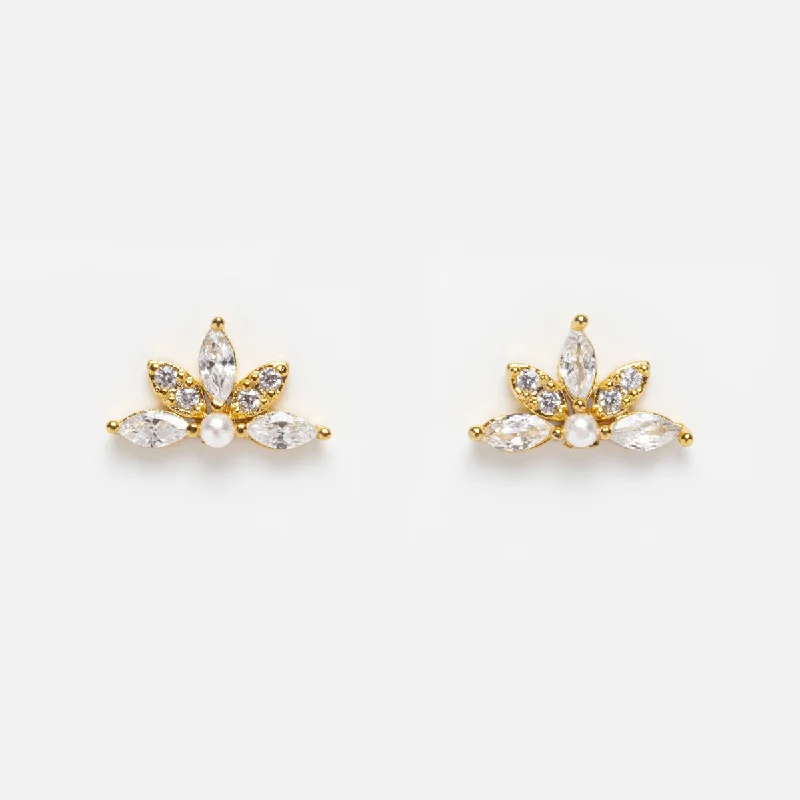 Morganite stud earrings-Harlowe Studs