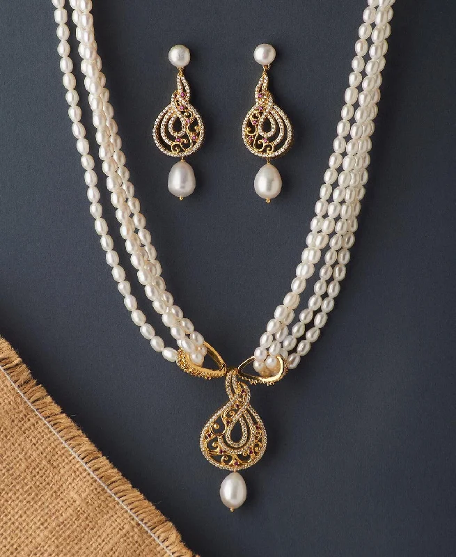 Floating gem necklaces-Gorgeous Real Pearl Necklace Set