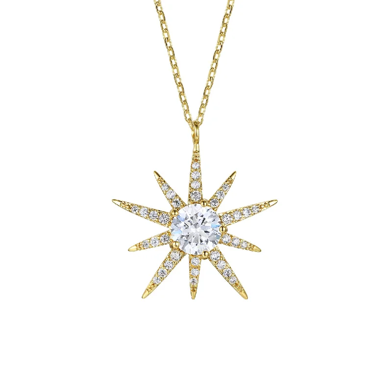 Faith charm necklaces-Soleil Starburst Pendant Necklace