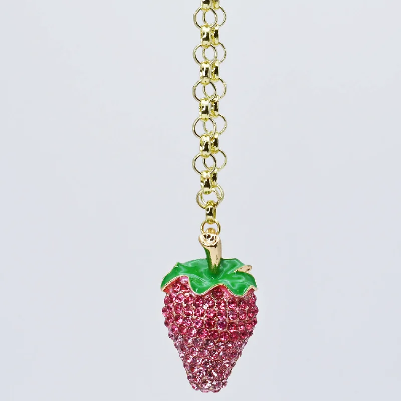 Ruby pendant necklaces-Pink Berry Luxe Necklace M14