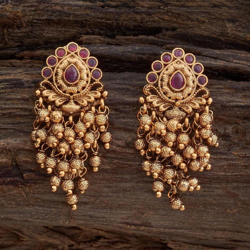 Textured disc earrings-Antique Earring 176234