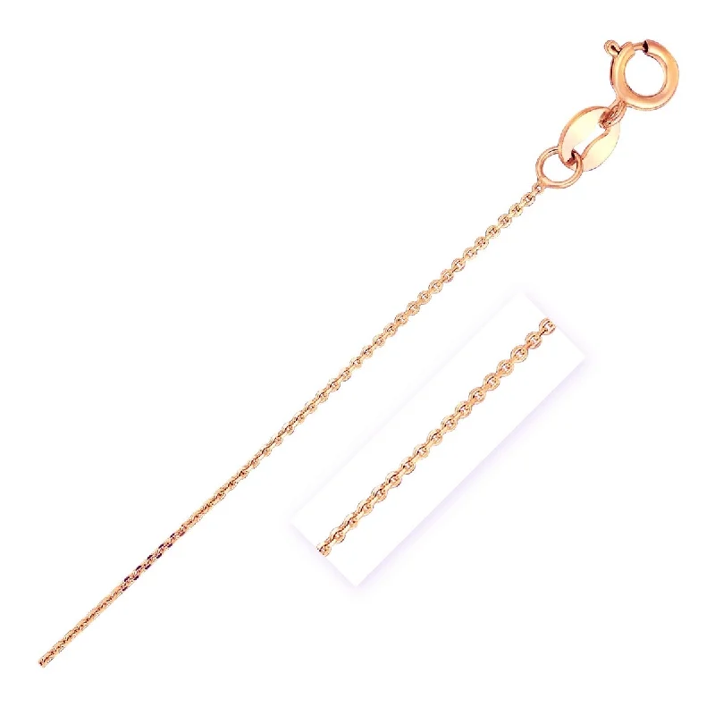 Fox charm necklaces-14k Rose Gold Cable Link Chain Necklace 0.7mm