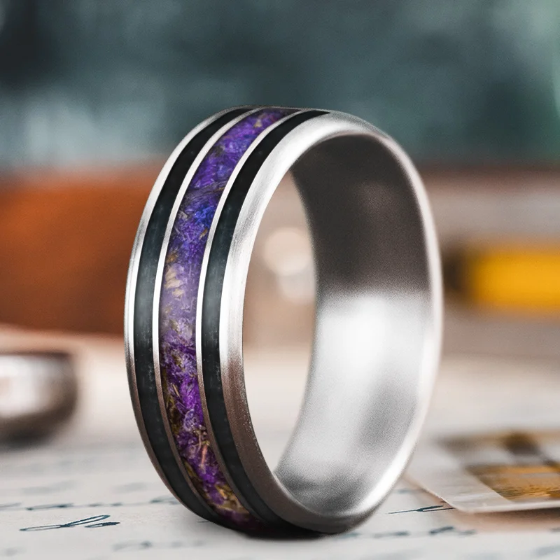 Subtle accent rings-Custom Design - 3-Inlay Wide Center Ring SiMFB43Iyj8JFa-5Fgyw6IC0