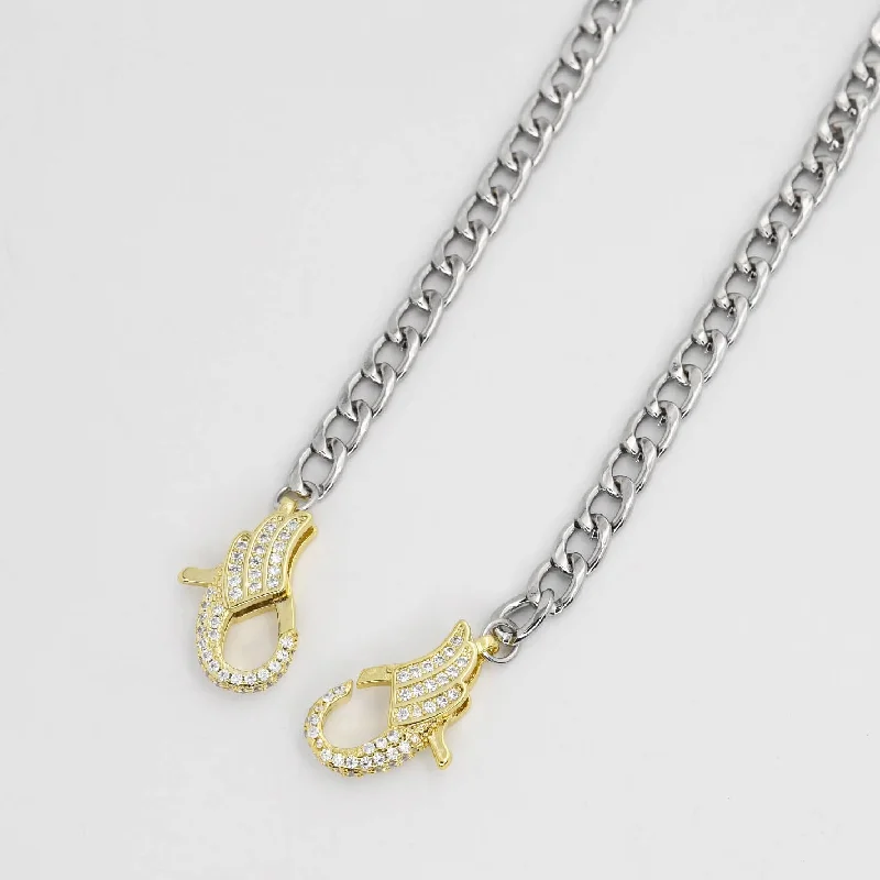 Retro locket necklaces-Wing Silver Necklace I66