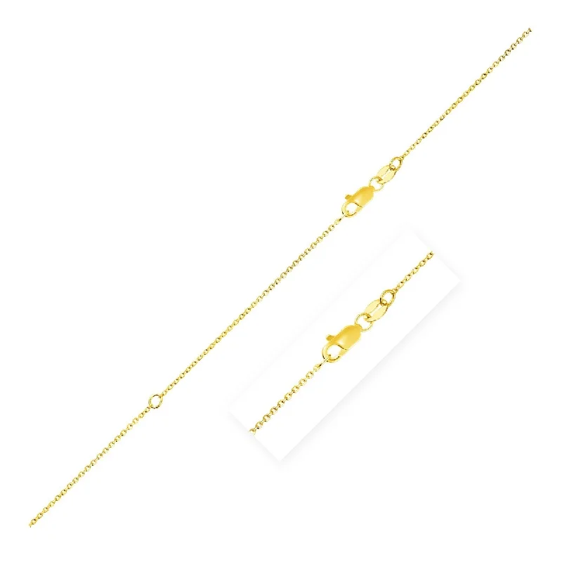 Loop knot necklaces-Extendable Cable Chain Necklace in 14k Yellow Gold (0.8mm) 18" Inches