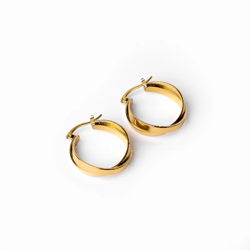 Pure crystal earrings-Talia Hoop Earrings 18K Gold Plated - Gold